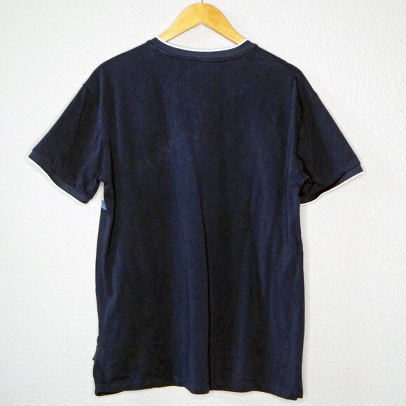 Scott James Men's Navy Blue Short Sleeve T-Shirt with Tropical print XL - Picture 6 of 8